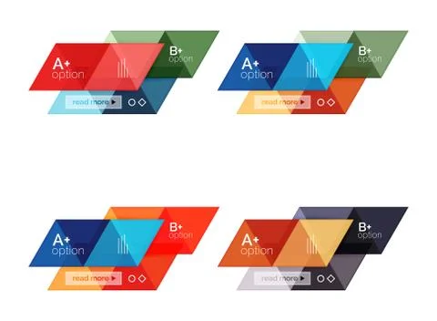 Set of vector triangle geometric infographic Illustrazione stock