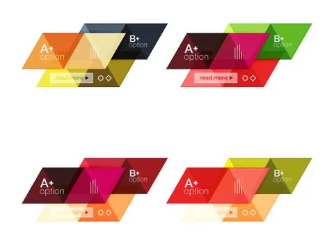 Set of vector triangle geometric infographic Illustrazione stock
