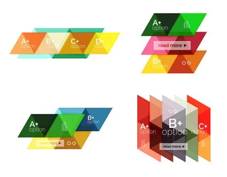 Set of vector triangle geometric infographic Stock Illustration