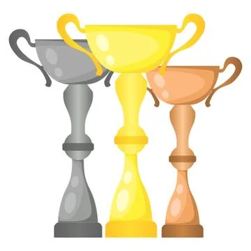 Set of vector trophy champion cups 스톡 일러스트