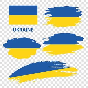 Set of vector Ukraine flags Stock Illustration