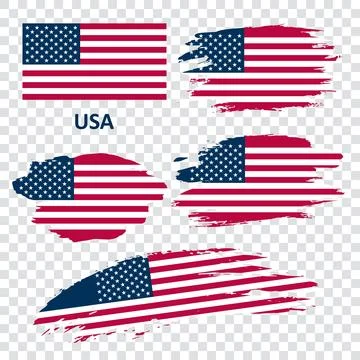 Set of vector USA flags Stock Illustration