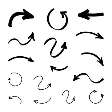 Set of vector various arrows. Stock Illustration