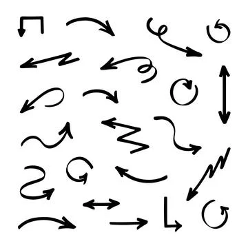 Set of vector various arrows. Illustrazione stock