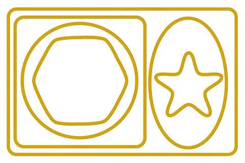 Set Vector Various Shape Frame from brown rope for Your Element Design Stock Illustration