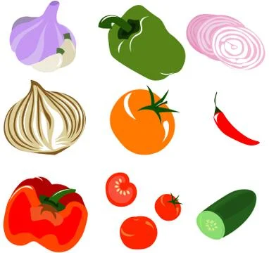 Set of vector vegetables. Scare. Design for menu, cafe, recipes, restaurants. Stock Illustration