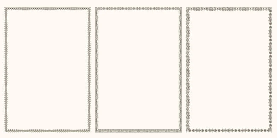 Set of vector vintage frames for documents Stock Illustration