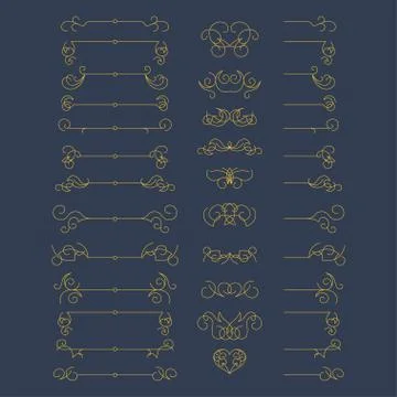 Set of vector vintage graphic elements for design Illustrazione stock