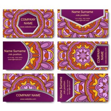 Set of vector visiting card with mandala Stock-Illustration