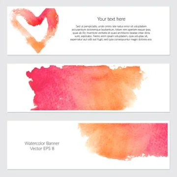 Set of vector watercolor backgrounds Stock Illustration