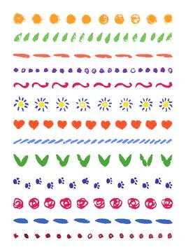 Set of vector watercolor borders. Design elements for frames, background, decor. Illustrazione stock