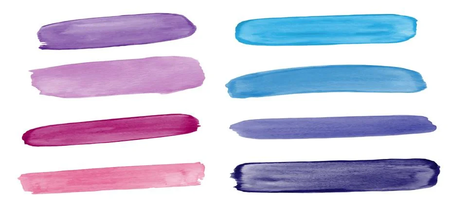 Set of vector watercolor brushes Stock Illustration