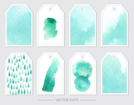 Set of vector watercolor shapes Stock Illustration