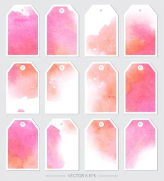 Set of vector watercolor shapes Stock Illustration