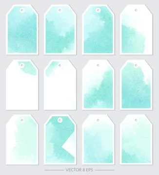 Set of vector watercolor shapes Stock Illustration