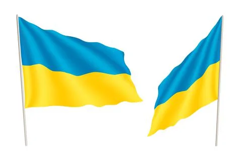 Set of vector weaving flags of Ukraine isolated on white background Illustrazione stock
