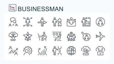 A set of vector web icons from fine line Stock Illustration