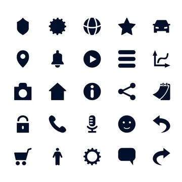 A set of vector web icons of flat design Stock Illustration