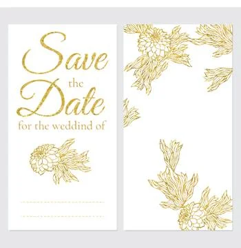 Set of vector wedding greeting cards Stock Illustration