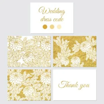 Set of vector wedding greeting cards Stock Illustration