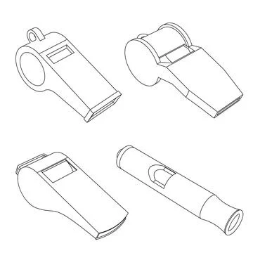 The set of vector whistles - outline illustration 스톡 일러스트