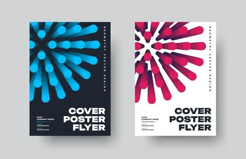 A set of vector white, black posters with a bright dynamic element with a r.. Stock Illustration