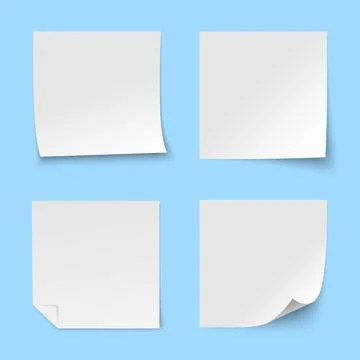 Set of vector white paper sticker Stock Illustration