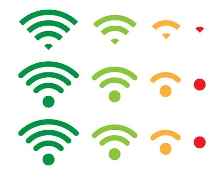 Set of vector Wi-Fi icon for communication, telecommunication. Communication  Stock Illustration