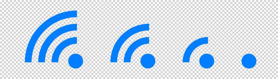 Set of vector Wi-Fi icon for communication, telecommunication. Communicatio.. Stock Illustration