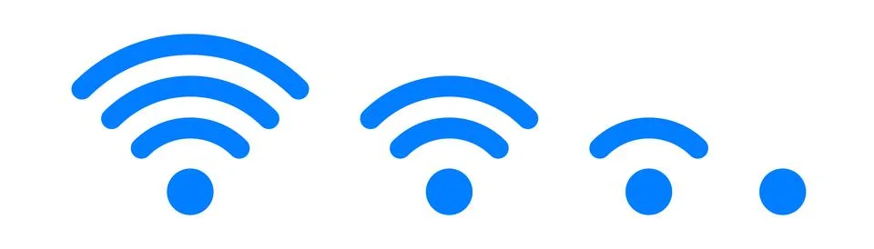 Set of vector Wi-Fi icon for communication, telecommunication. Communication  Stock Illustration