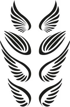 Set of vector wings Ilustración de archivo