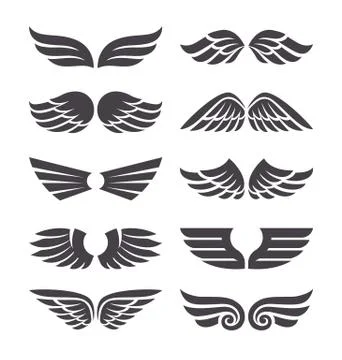 Set of Vector Wings Stock Illustration
