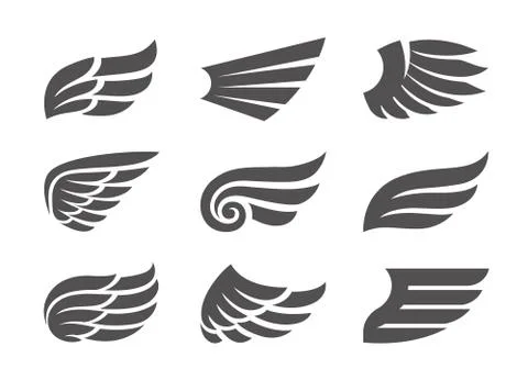 Set of Vector Wings Stock Illustration