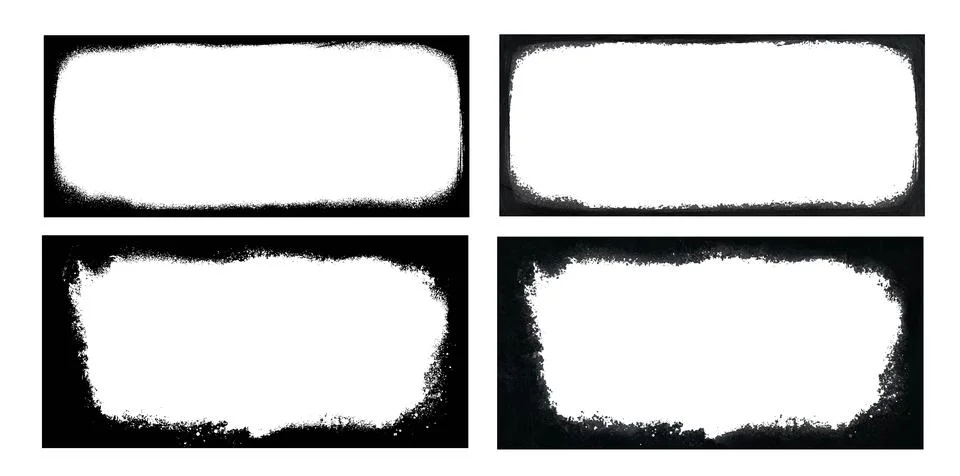 Set of vectorized weathered textures, white paper grainy texture. Worn fram.. Stock Illustration