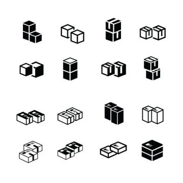 Set of vectors box interlace icons Illustrazione stock