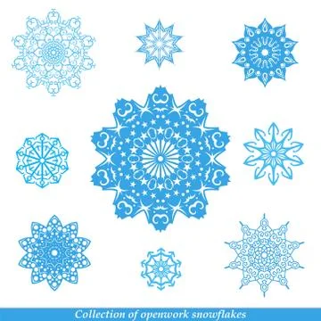 Set of vectors snowflakes Stock Illustration