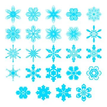 Set of vectors snowflakes Stock Illustration