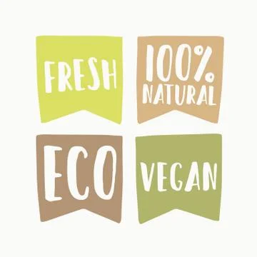 Set of vegan eco labels. Stock Illustration