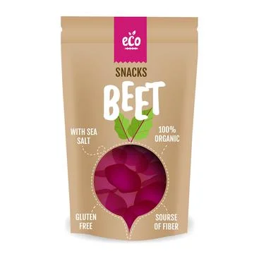 Set Of Vegetable Beet Snacks Isolated White background Stock Illustration