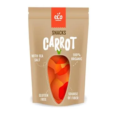 Set Of Vegetable Carrot Snacks Isolated White background Illustrazione stock