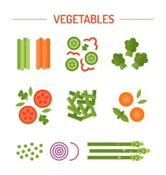 Set vegetable garnish Stock Illustration