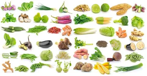 Set of vegetable isolated on white background Stock Photos