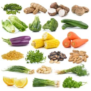 Set of vegetable isolated on white background Stock Photos