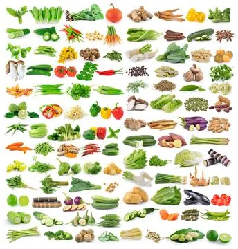 Set of vegetable isolated on white background Stock Photos
