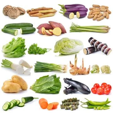 Set of vegetable isolated on white background 写真素材