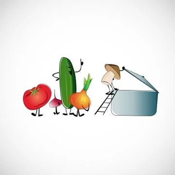 Set of vegetables for cooking soup. Vector design Illustrazione stock