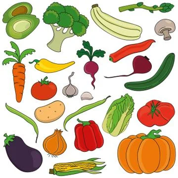 Set of vegetables Stock Illustration
