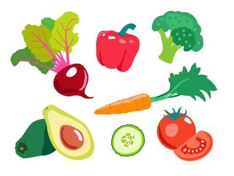 Set of vegetables Stock Illustration
