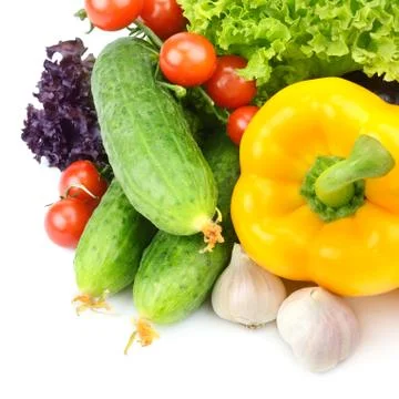 Set vegetables isolated on white background 스톡 사진