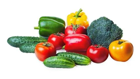 Set of vegetables isolated on a white background. Stock Photos